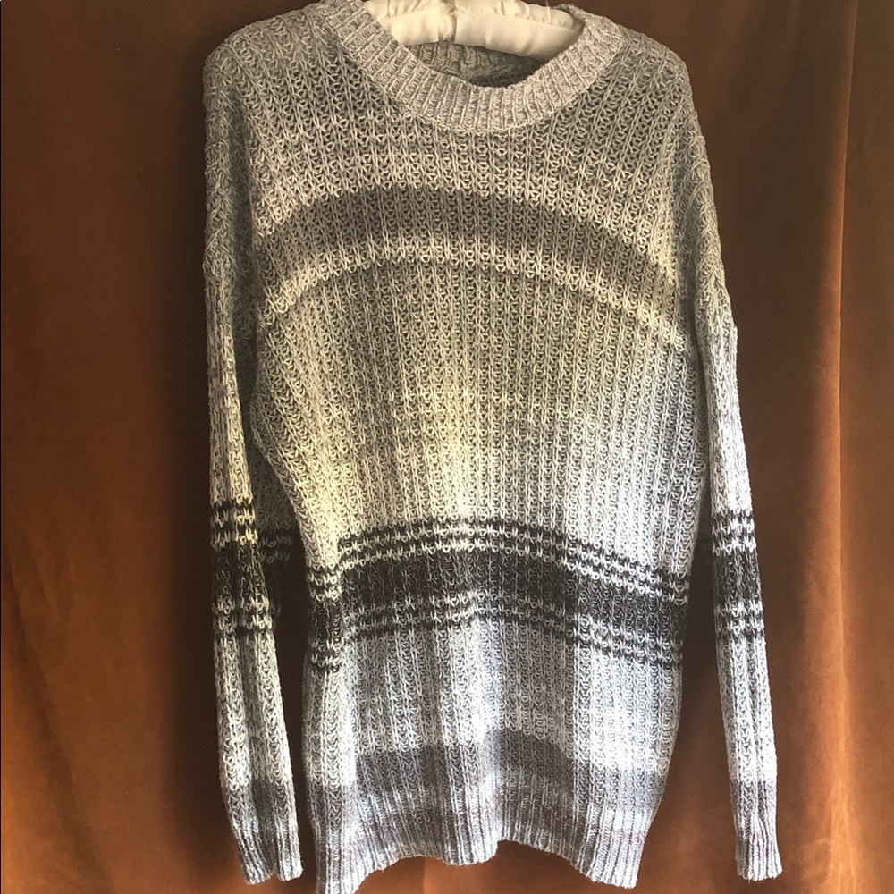 Men's Grey Ombre Knit Sweater